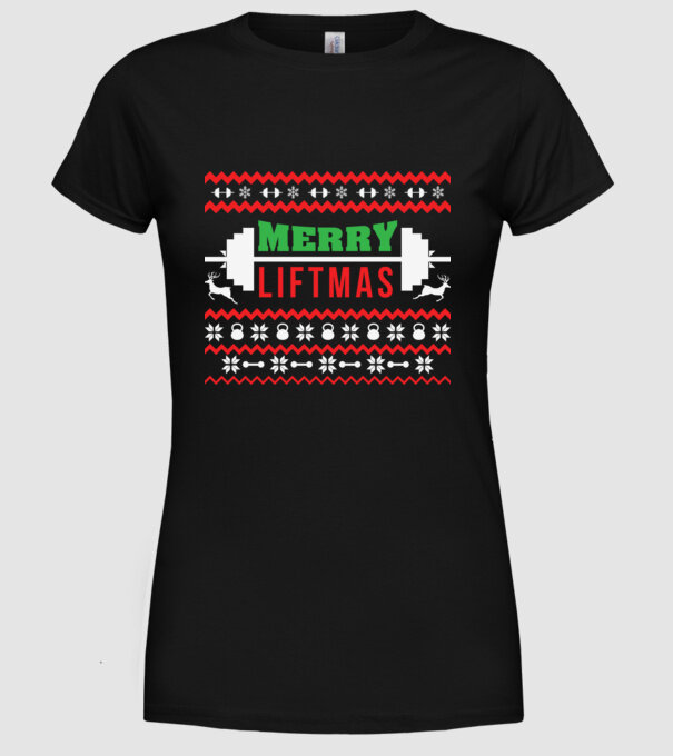 Merry liftmas 2 model negru pe tricou