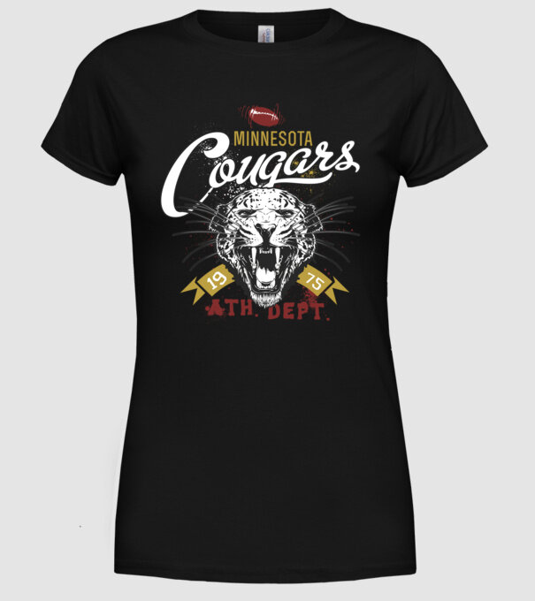 Minesota Cougars model negru pe tricou