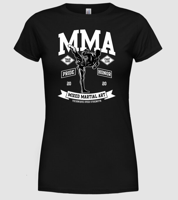 MMA model negru pe tricou