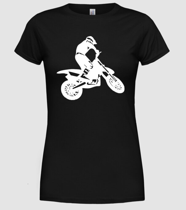 Mountain Bike model negru pe tricou