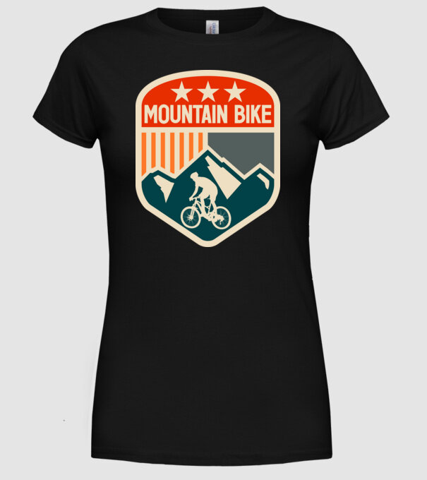 Mountain Bike model negru pe tricou