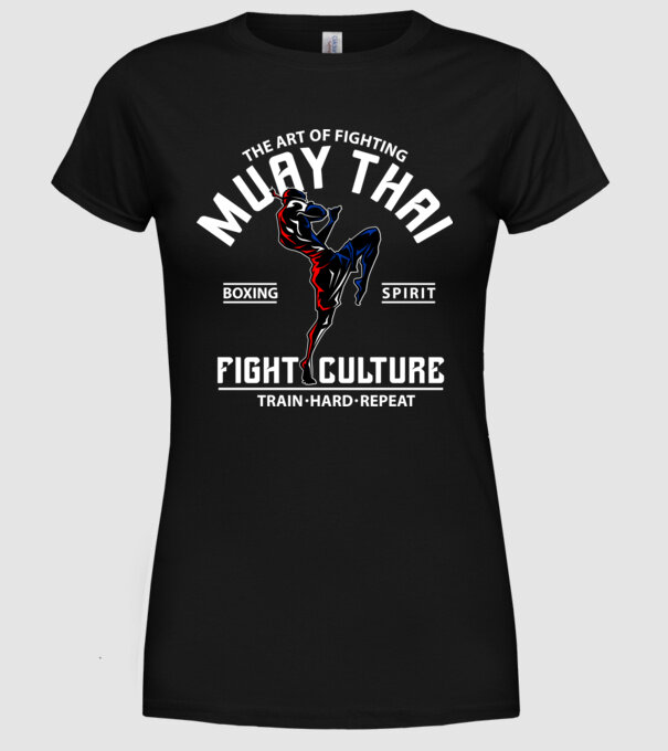 Muay Thai model negru pe tricou
