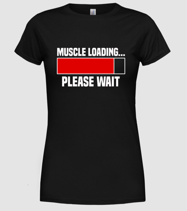 Muscle loading model negru pe tricou