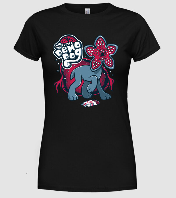 my little demodog model negru pe tricou