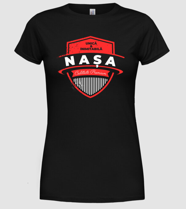 nașă unică & inimitabilă - calitate premium model negru pe tricou
