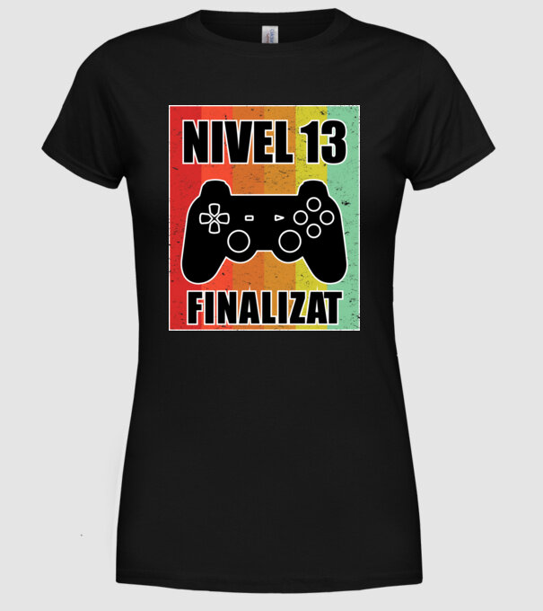 Nivel 13 finalizat model negru pe tricou