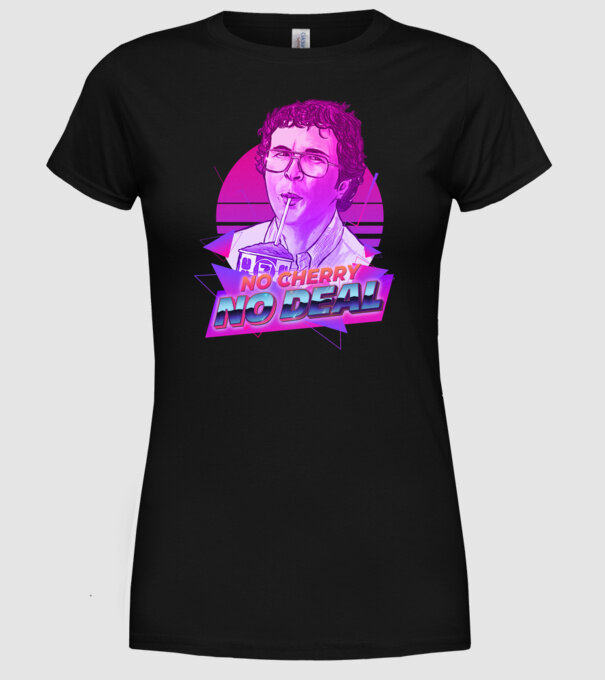 no cherry no deal stranger things model negru pe tricou