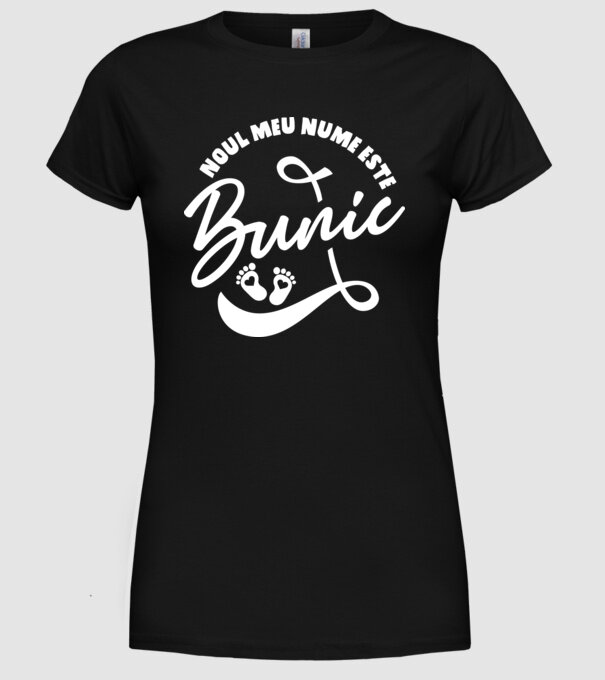 Noul meu nume este Bunic model negru pe tricou