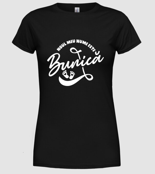 Noul meu nume este Bunică model negru pe tricou