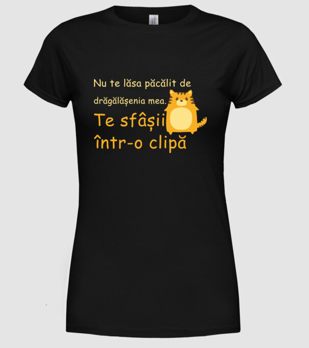 nu te lăsa păcălit de drăgălășenia mea. te sfâșii într-o clipă model negru pe tricou