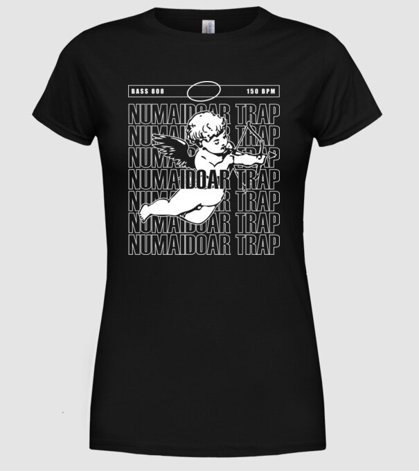 numaidoar trap model negru pe tricou