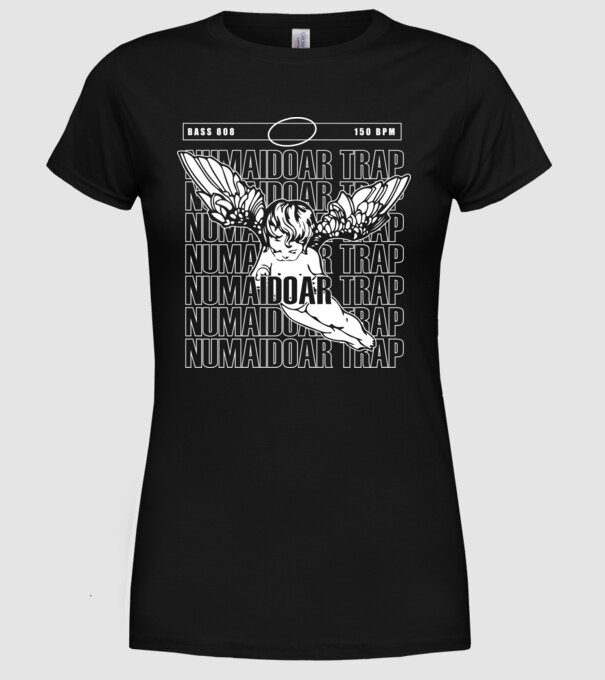 numaidoar trap model negru pe tricou