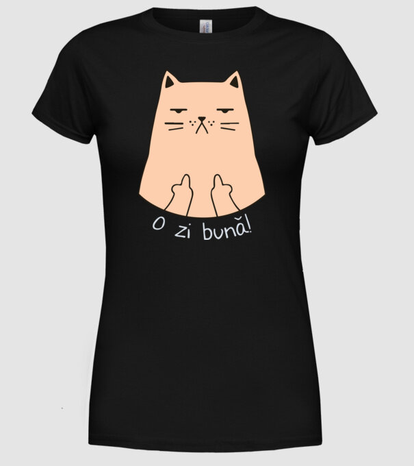 O zi bună model negru pe tricou