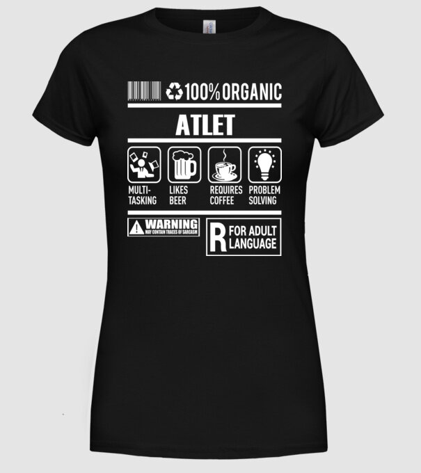ATLET model negru pe tricou