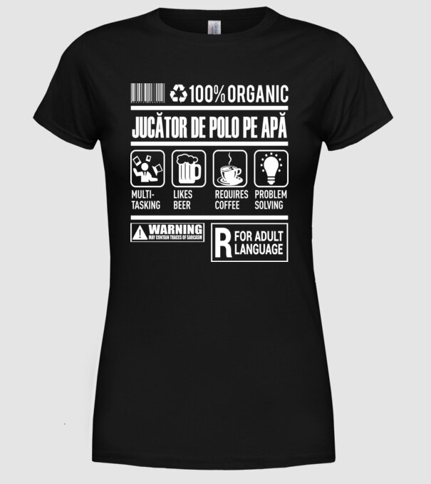 JUCĂTOR DE POLO PE APĂ model negru pe tricou