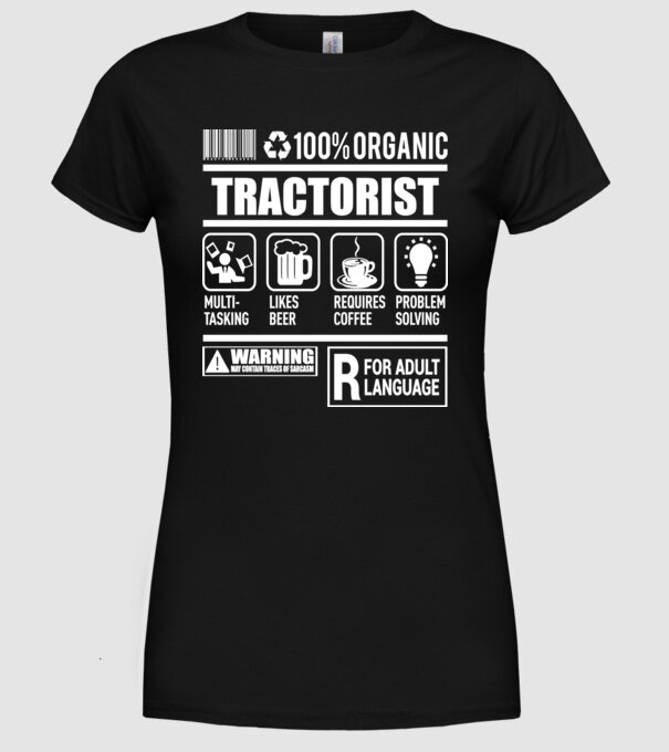 TRACTORIST model negru pe tricou