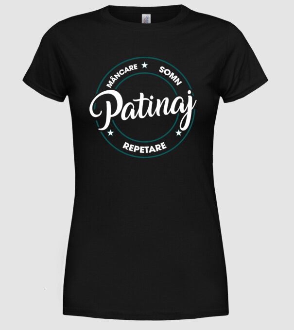 patinaj model negru pe tricou