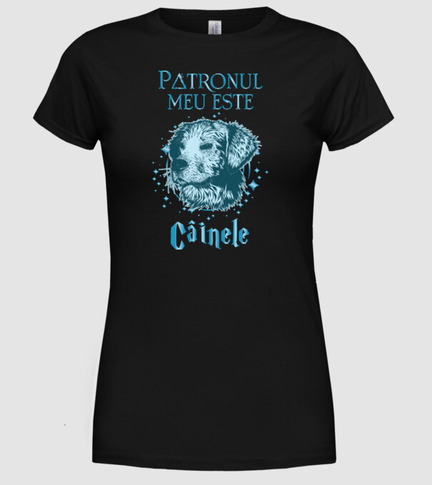Patronul meu este CÂINELE model negru pe tricou