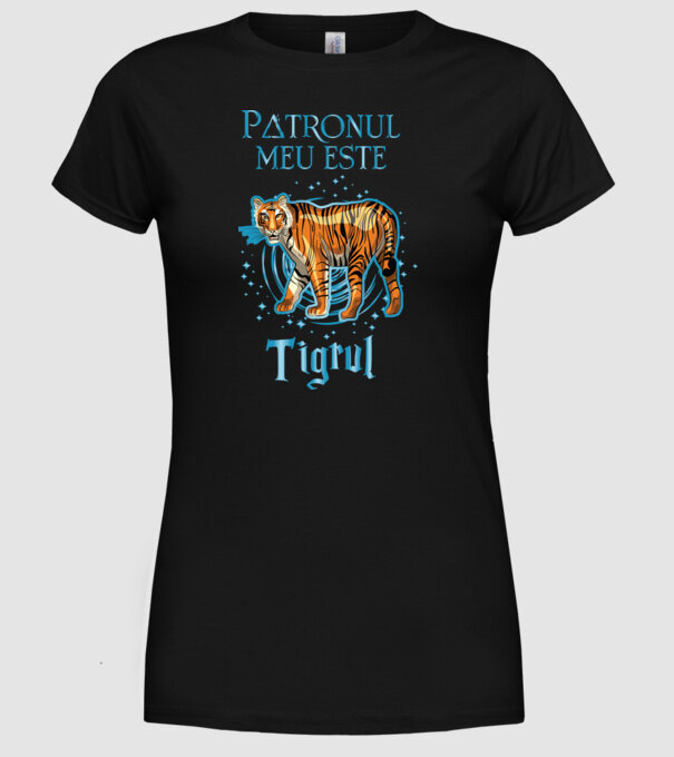 Patronul meu este TIGRUL model negru pe tricou