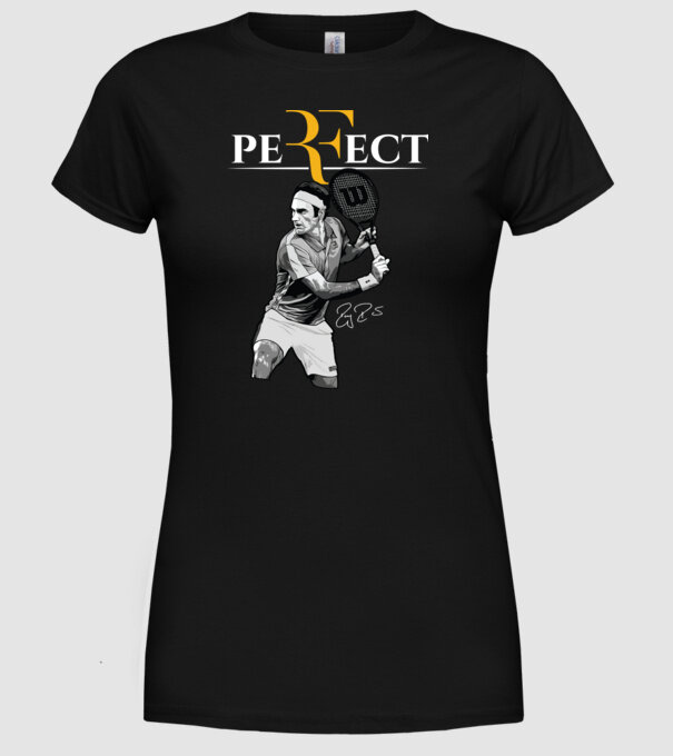 peRFect model negru pe tricou