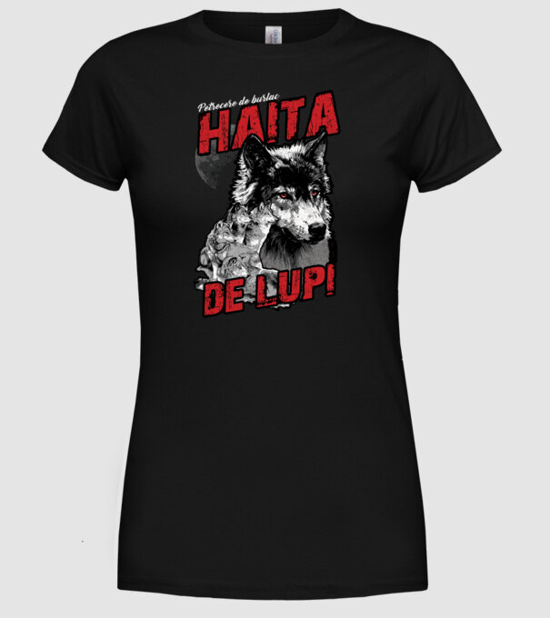 Petrecere de burlac - haită de lupi model negru pe tricou