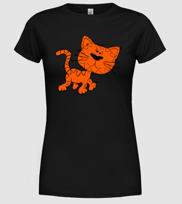 Pisică model negru pe tricou