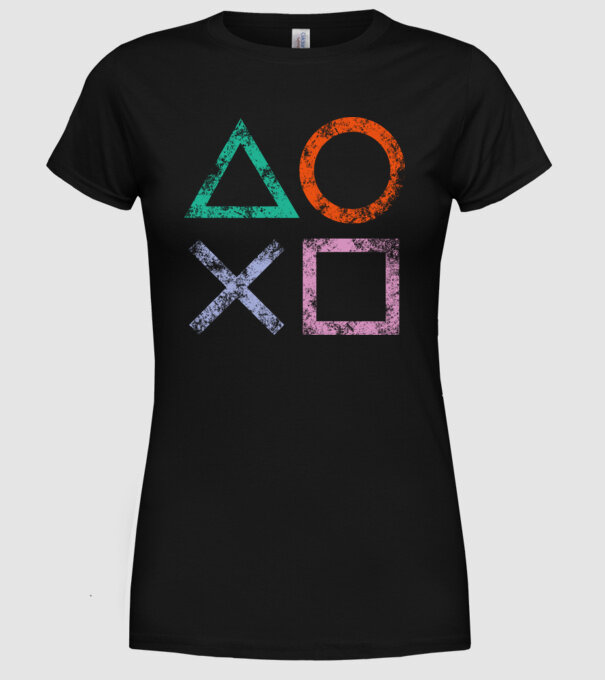PlayStation icon model negru pe tricou