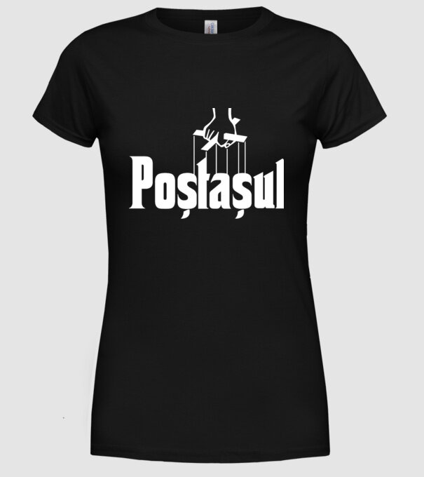 poștașul model negru pe tricou
