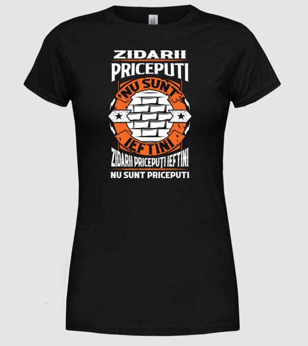 Pricepuți zidarii pricepuți model negru pe tricou