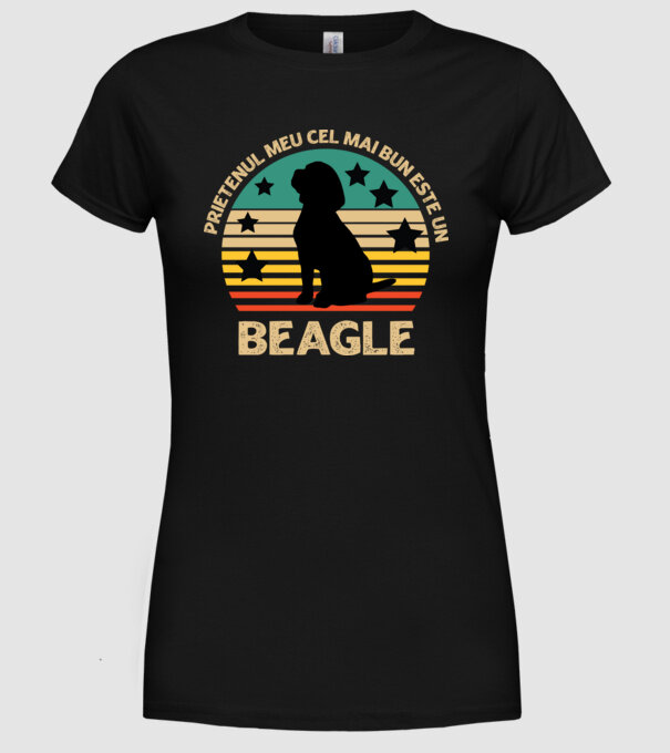 Prietenul meu cel mai bun este un beagle model negru pe tricou