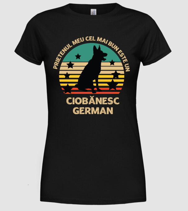 Prietenul meu cel mai bun este un ciobănesc german model negru pe tricou