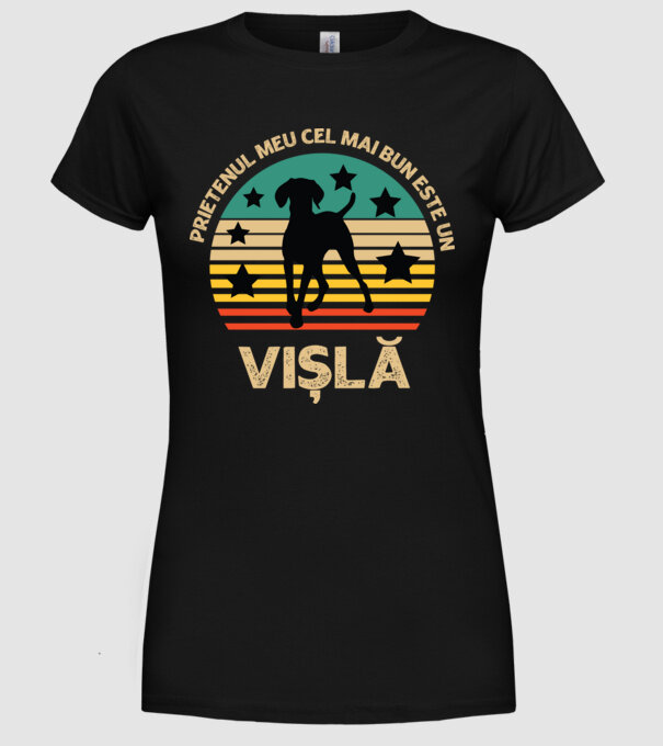Prietenul meu cel mai bun este o vișlă model negru pe tricou