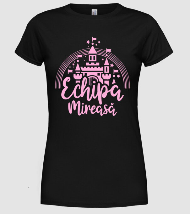Prinţesă mireasă model negru pe tricou