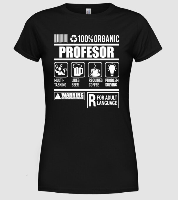 PROFESOR model negru pe tricou
