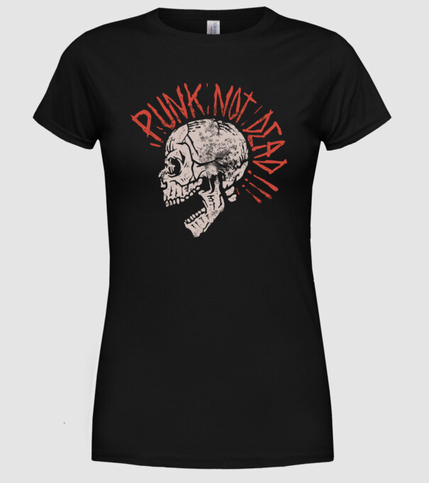 Punk Not Dead model negru pe tricou