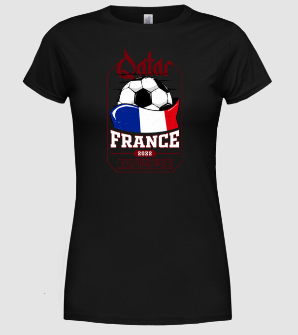 Qatar teams France model negru pe tricou