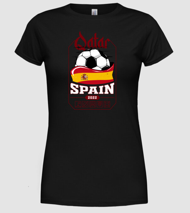 Qatar teams Spain model negru pe tricou