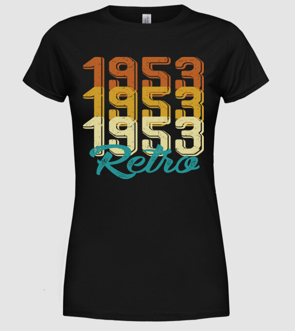 Retro 1953 model negru pe tricou