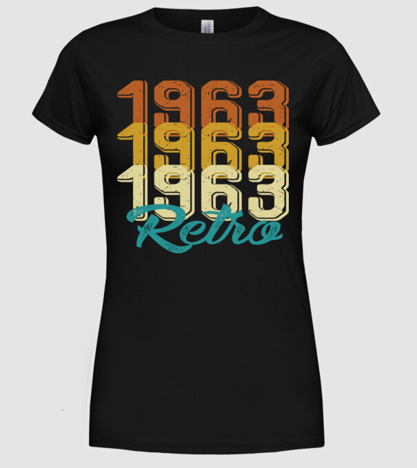 Retro 1963 model negru pe tricou