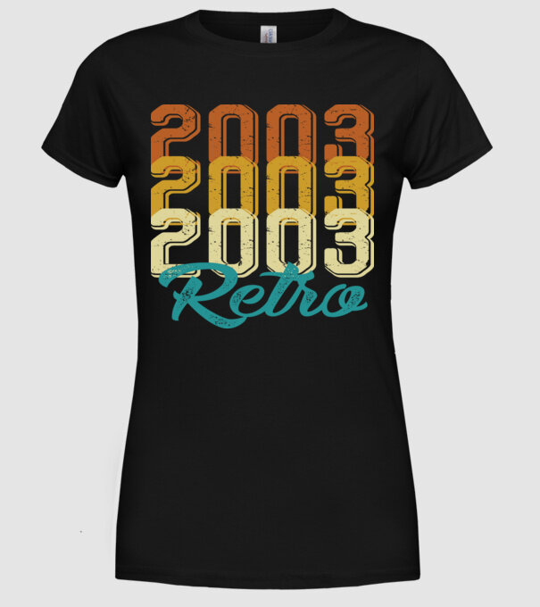 Retro 2003 model negru pe tricou
