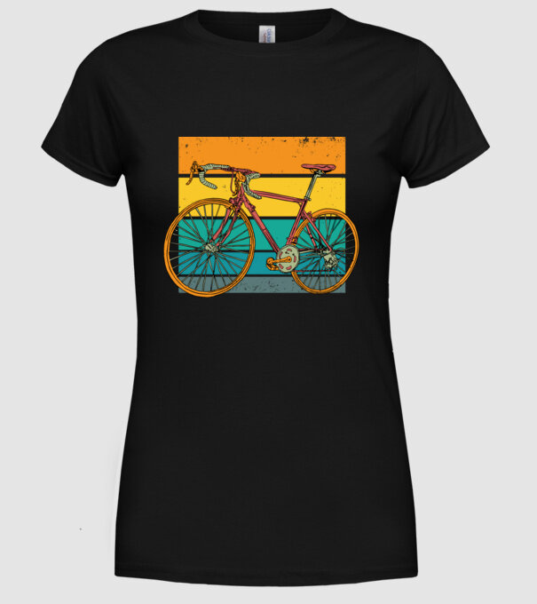 Retro bike model negru pe tricou
