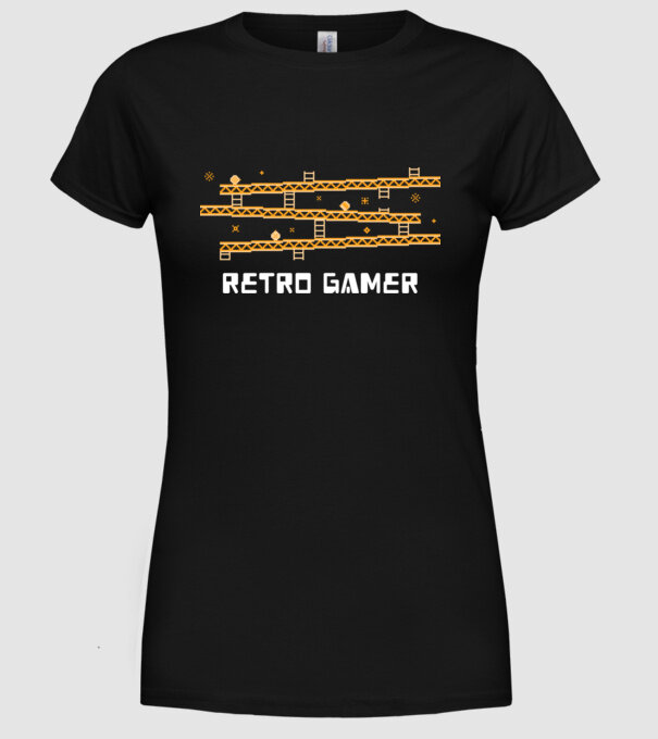 Retro gamer 2 model negru pe tricou