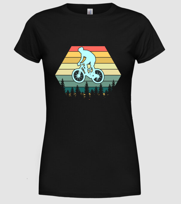 retro mountain bike model negru pe tricou