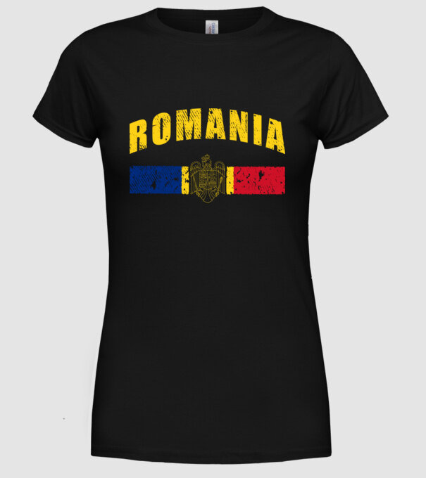 Romania coat of arms model negru pe tricou