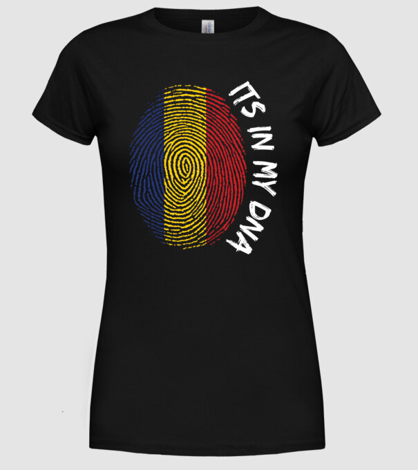 România fingerprint model negru pe tricou