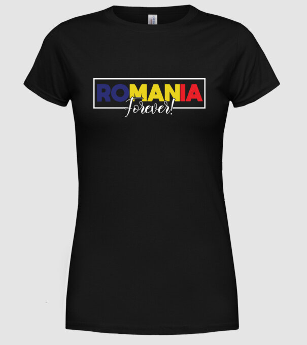 Romania forever model negru pe tricou