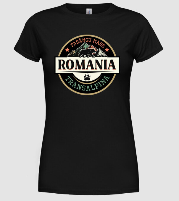 România transalpina model negru pe tricou