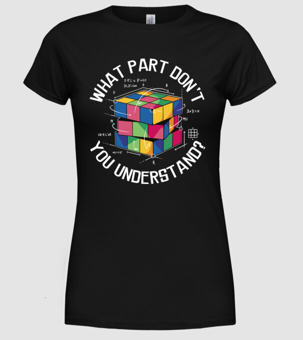 Rubik cube what part model negru pe tricou