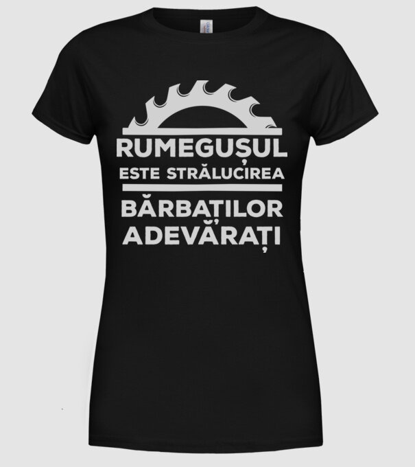 Rumegușul este strălucirea bărbaților adevărați model negru pe tricou