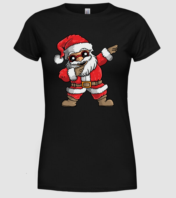 Santa dab model negru pe tricou